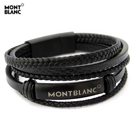 خرید دستبند چرم طرح Mont blanc