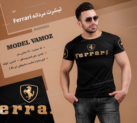 خرید تی شرت مردانه فراری مدل Vamoz